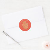 Indische gouden Oranje hamsa Henna Ronde Sticker (Envelop)