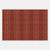 Indische gouden paisley, wit, maroon en roze inpakpapier vel (Voorkant 3)