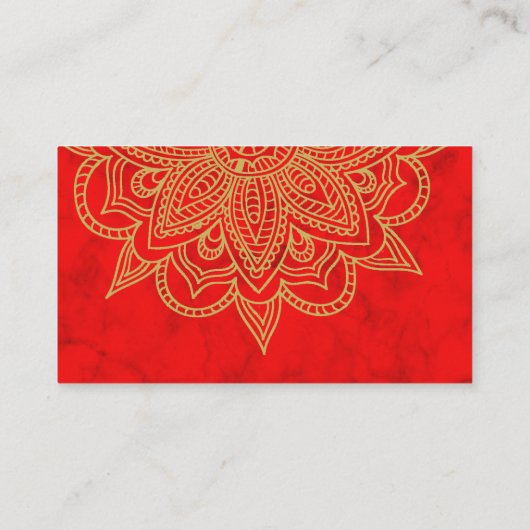 Indische goudkleurige bruinbruidjes visitekaartje (Achterkant)