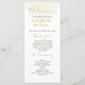 Indische goudkleurige gouden bruiloft programmakaart (Voorkant)