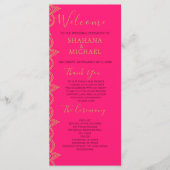 Indische goudkleurige gouden kleurenweddenschap programmakaart (Voorkant)