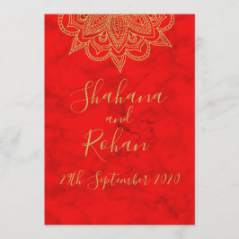 Indische goudkleurige roodbruine traditie kaart