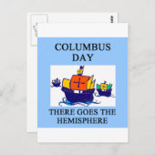 Indische grap COLUMBUS-dag Briefkaart (Voorkant / Achterkant)