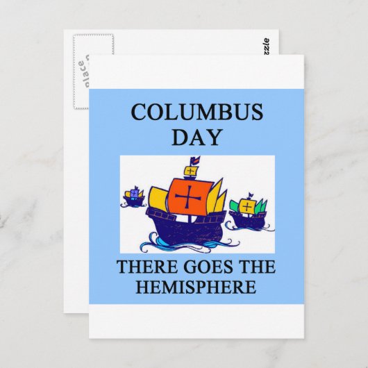 Indische grap COLUMBUS-dag Briefkaart (Voorkant / Achterkant)