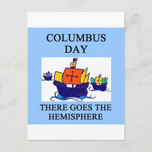 Indische grap COLUMBUS-dag Briefkaart (Voorkant)