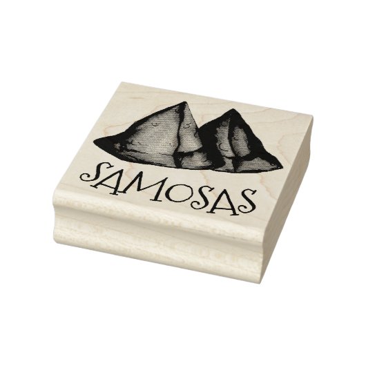 Indische groenten en fruit die Samosas koken Rubberstempel (Stempel)