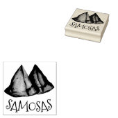 Indische groenten en fruit die Samosas koken Rubberstempel (Gestempeld)