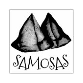 Indische groenten en fruit die Samosas koken Rubberstempel (Afrduk)