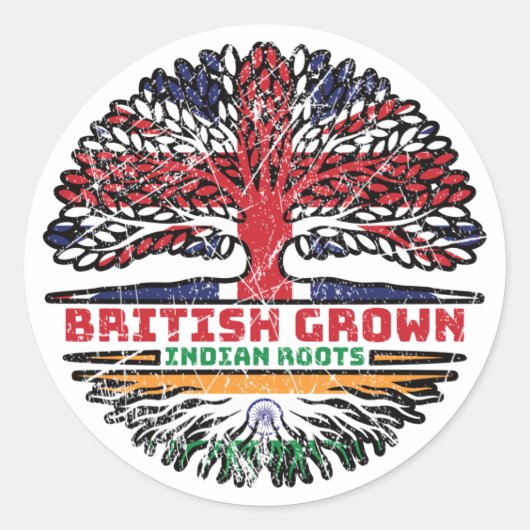 Indische Groot-Brittannië - Groot-Brittannië Ronde Sticker (Voorkant)
