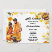 Indische Haldi Ceremonie kurkuma bloemenbruid brui Kaart (Voorkant)