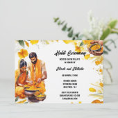 Indische Haldi Ceremonie kurkuma bloemenbruid brui Kaart (Staand voorkant)