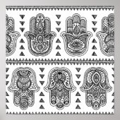 Indische hand Drawn Hamsa Doodle 2 Poster (Voorkant)