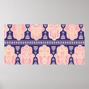  Indische handhamassymbool naadloze pa Poster