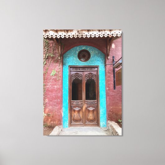 Indische Haveli-deur Canvas Afdruk (Voorkant)