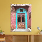 Indische Haveli-deur Canvas Afdruk (Insitu (Woonkamer))
