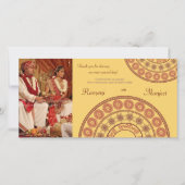 Indische henna bruiloft dank u fotokaart bedankkaart (Voorkant)