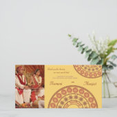 Indische henna bruiloft dank u fotokaart bedankkaart (Staand voorkant)