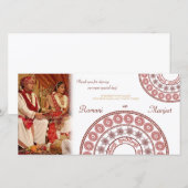 Indische henna bruiloft dank u fotokaart bedankkaart (Voorkant / Achterkant)