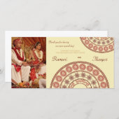 Indische henna bruiloft dank u fotokaart bedankkaart (Voorkant / Achterkant)