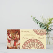 Indische henna bruiloft dank u fotokaart bedankkaart (Staand voorkant)