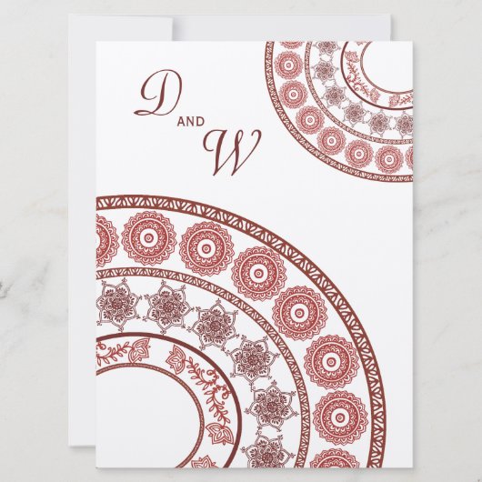 Indische Henna Mehendi Wedding Uitnodiging (Voorkant)