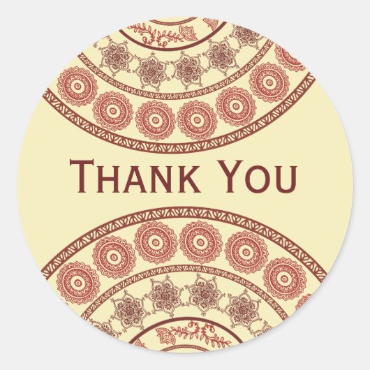 Indische Henna Mehndi Wedding Oval Sticker (Voorkant)