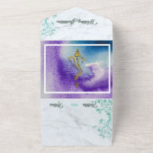 Indische Hindoe Ganesha levendig aquarel All In One Uitnodiging (Buitenkant)