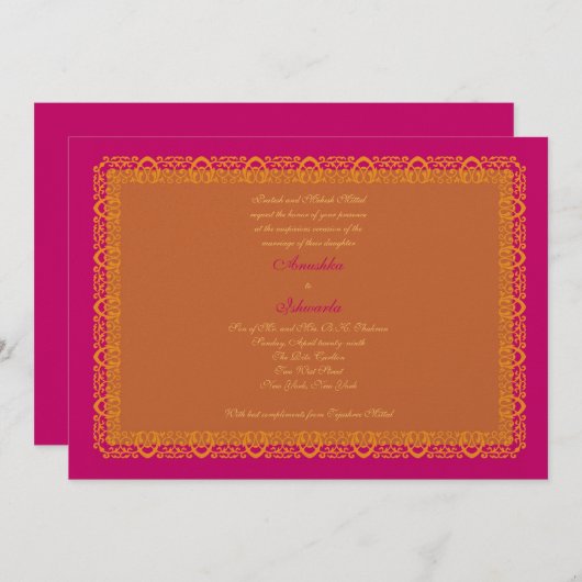 Indische hindoe-moslimweddenschap kaart (Voorkant / Achterkant)