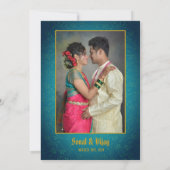 Indische hindoeistische bruidspaar afbeelding goud kaart (Achterkant)