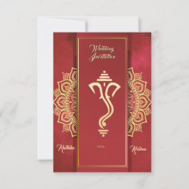 Indische hindoeïstische bruiloft Ganesha uitnodigi Kaart