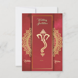 Indische hindoeïstische bruiloft Ganesha uitnodigi Kaart