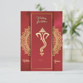 Indische hindu bruiloft Ganesha-uitnodiging Kaart (Staand voorkant)