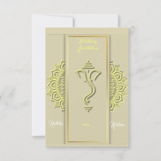 Indische hindu bruiloft Ganesha-uitnodiging Kaart (Voorkant)