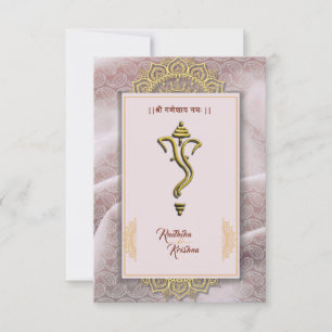 Indische hindu bruiloft Ganesha-uitnodiging Kaart