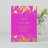 Indische hindu Drawn Swirls Floral Weddenschap gep Folie Uitnodiging (Staand Voorkant)