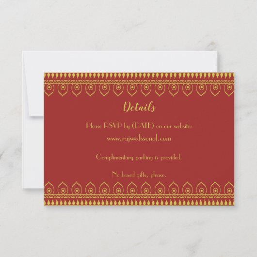 Indische hindu Ganesh Wedding-kaart RSVP Kaartje (Voorkant)