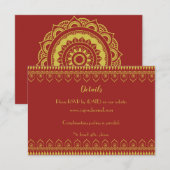 Indische hindu Ganesh Wedding-kaart RSVP Kaartje (Voorkant / Achterkant)