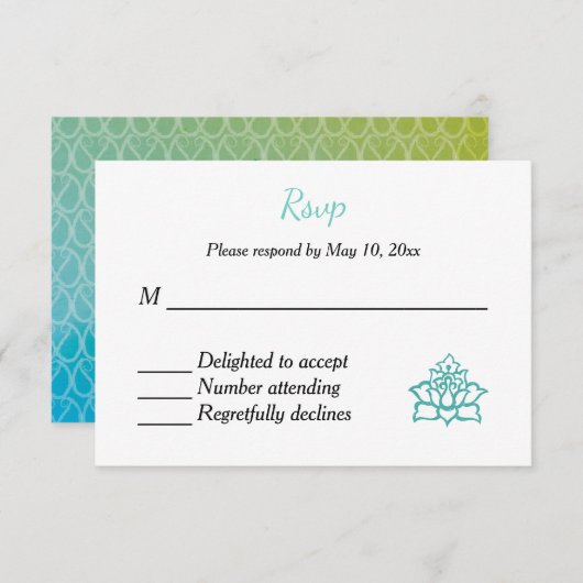 Indische hindu Wedding Invitation RSVP (Voorkant / Achterkant)