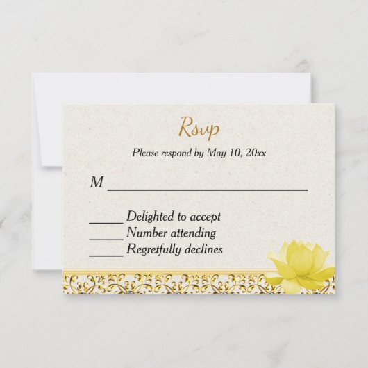 Indische hindu Wedding Invitation RSVP (Voorkant)