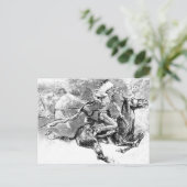 Indische hoofdlading op paard: Amerikaans Wild Wes Briefkaart (Staand voorkant)