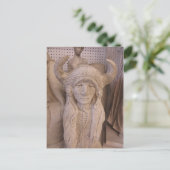 Indische hoofdsculptuur briefkaart (Staand voorkant)