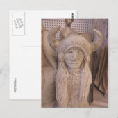 Indische hoofdsculptuur briefkaart (Voorkant / Achterkant)