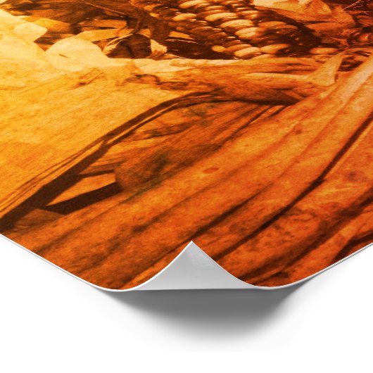 Indische hoorn in het vrouwenmandje Sepia  Poster (Hoek)