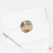  Indische hores strand scene Ronde Sticker (Envelop)
