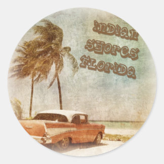 Indische hores strand scene Ronde Sticker