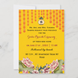 Indische housewarming ceremonie kaart