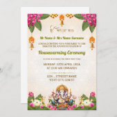 Indische Housewarming Uitnodigingskaart, Gruha Pra Kaart (Voorkant / Achterkant)