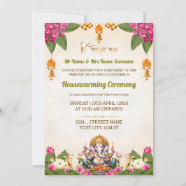 Indische Housewarming Uitnodigingskaart, Gruha Pra Kaart