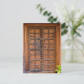 Indische houten deur briefkaart (Staand voorkant)