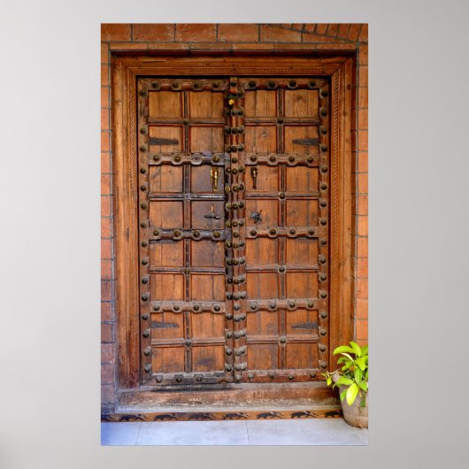Indische houten deur poster (Voorkant)